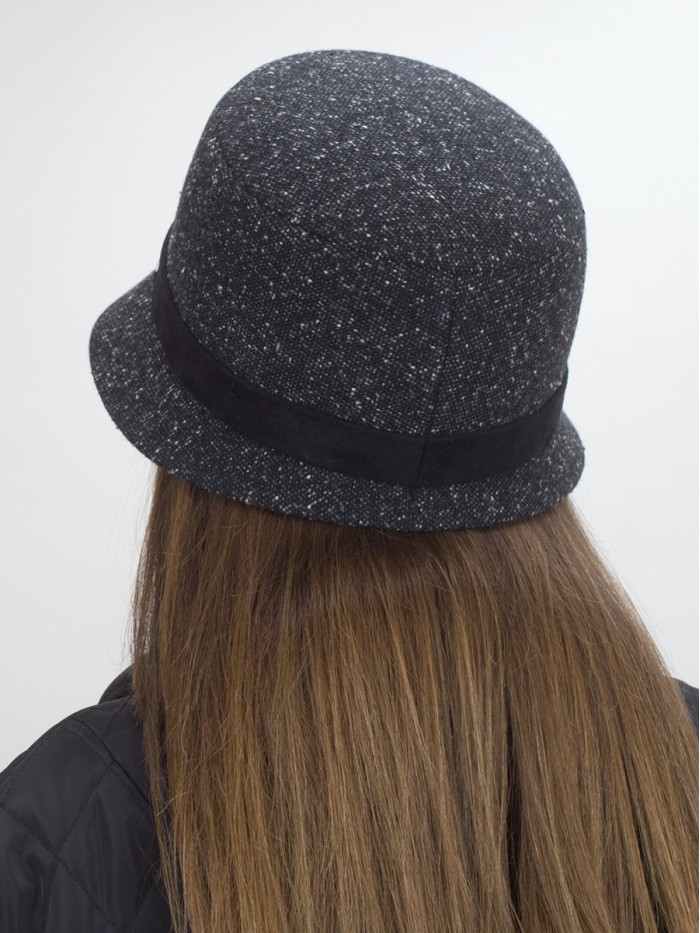 Мягкая шляпка цвет черный-молочный-серый  Д-540А