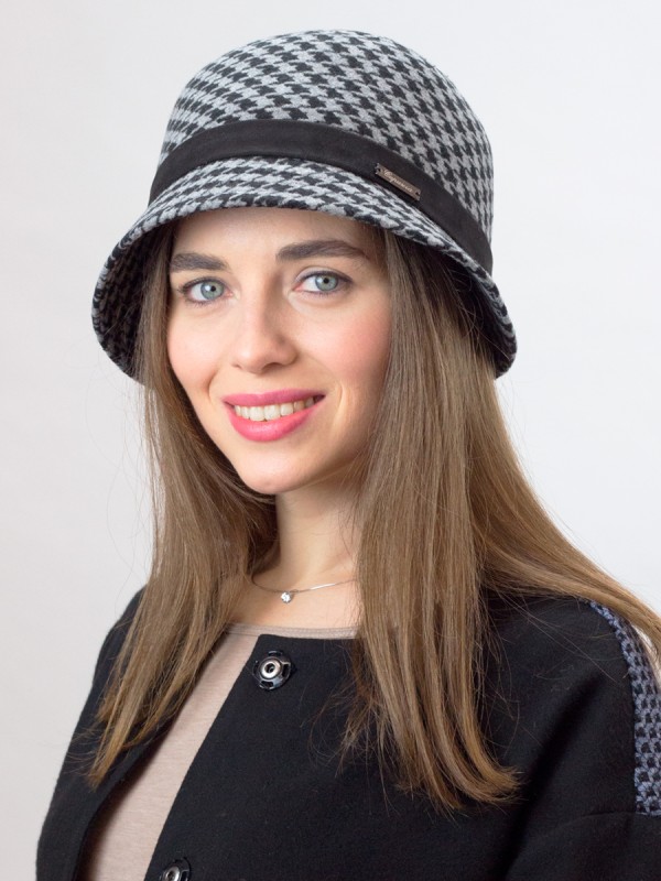 Мягкая шляпка цвет черный-средне-серый Д-540А