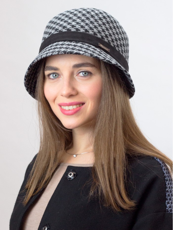 Мягкая шляпка цвет черный-средне-серый Д-540А