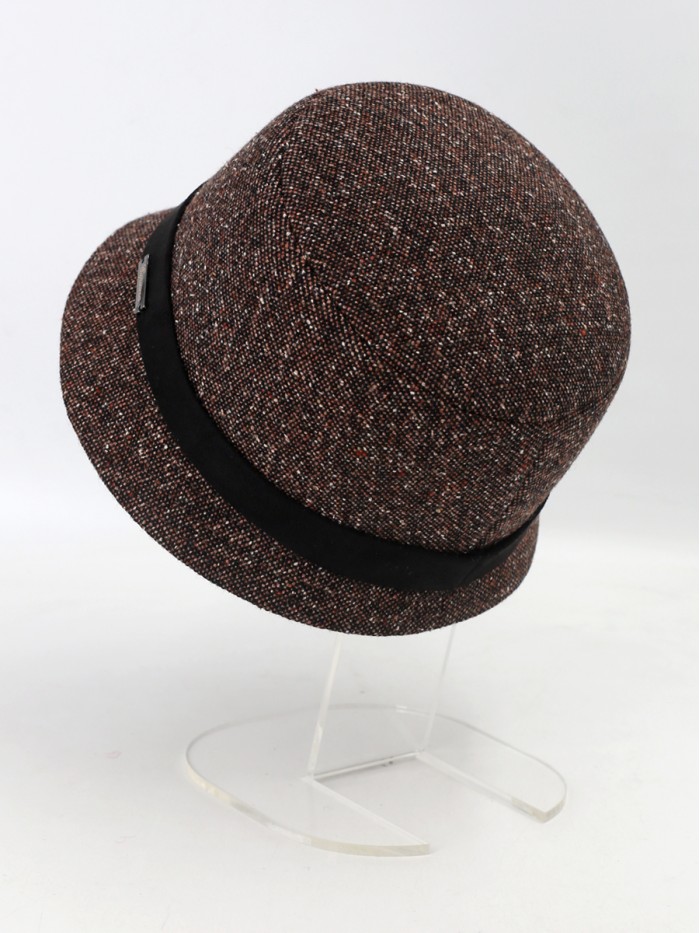 Мягкая шляпка  цвет коричневый-черный Д-540А Мягкая шляпка  цвет коричневый-черный Д-540А