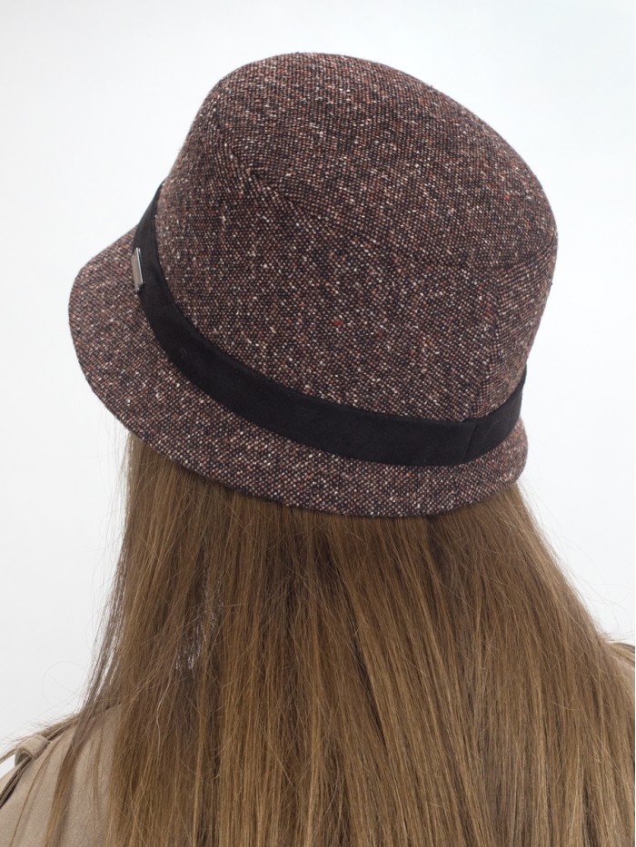 Мягкая шляпка  цвет коричневый-черный Д-540А