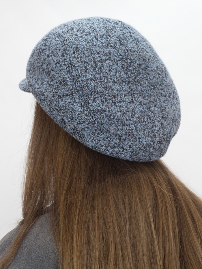 Кепка из твида цвет серый-черный-голубой Д-543/1