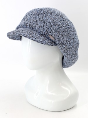 Кепка из твида цвет серый-черный-голубой Д-543/1