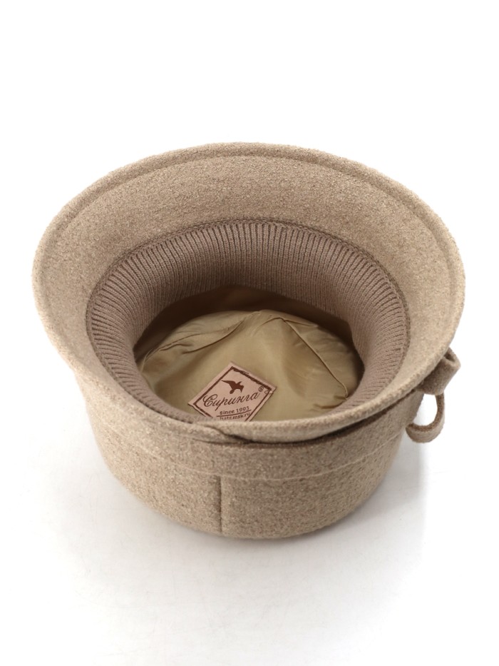 Шляпка с оригинальным бантом цвет бежевый Д-552