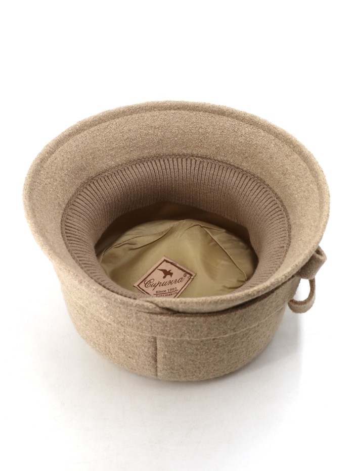 Шляпка с оригинальным бантом цвет бежевый Д-552