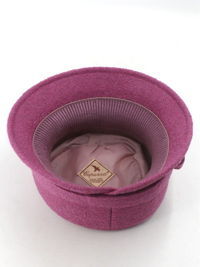 Шляпка с оригинальным бантом цвет темная лаванда  Д-552