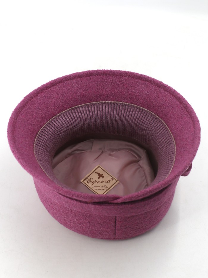 Шляпка с оригинальным бантом цвет темная лаванда  Д-552