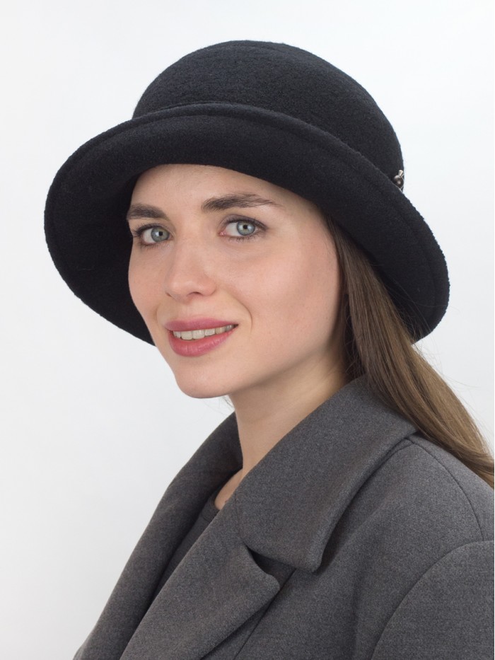 Шляпка с оригинальным декором цвет черный Д-554