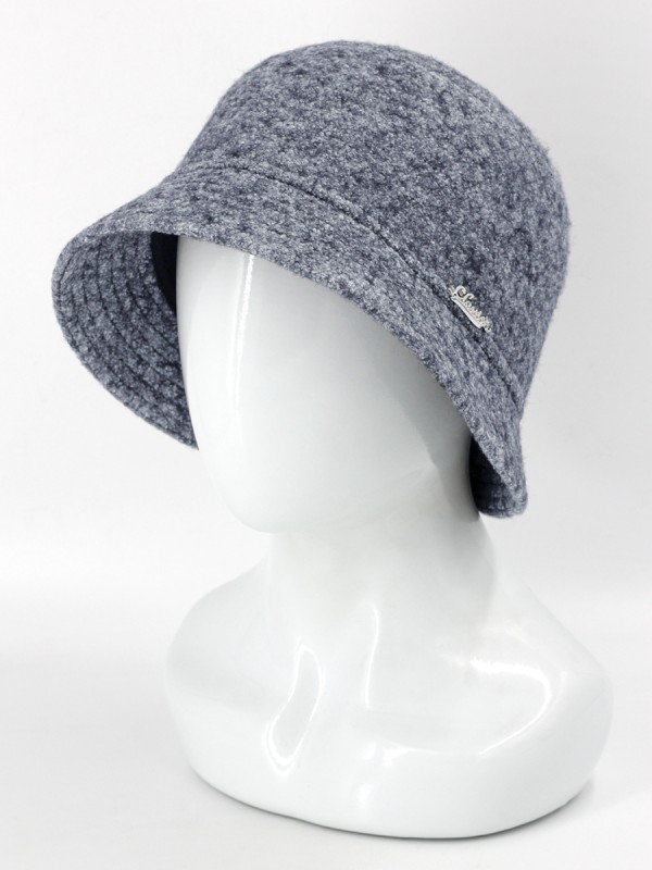 Шляпка "Клош" цвет серый с серебром Д-555