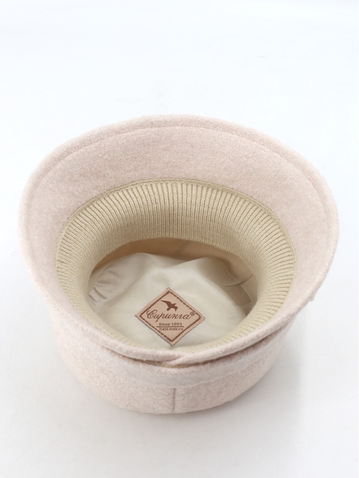 Шляпа со стилизованным бантом цвет ванильный меланж Д-557/1