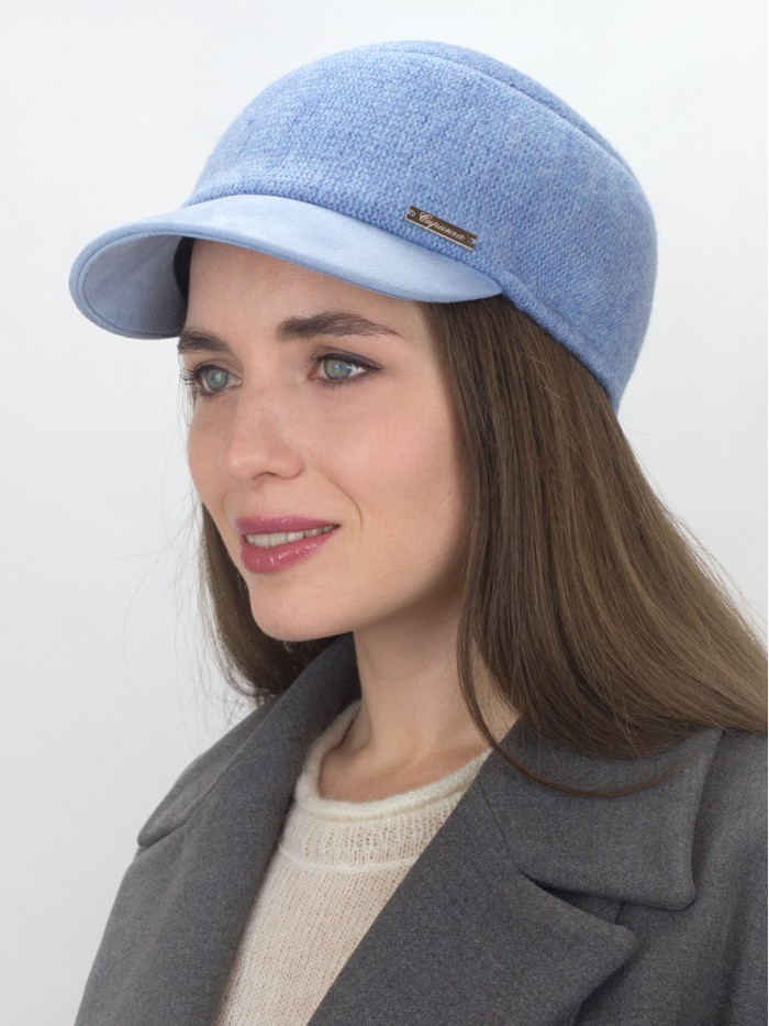 Бейсболка комбинированная "Немка" цвет голубой Д-559Т