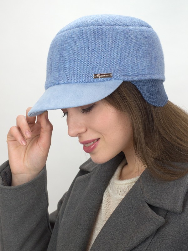 Бейсболка комбинированная "Немка" цвет голубой Д-559Т