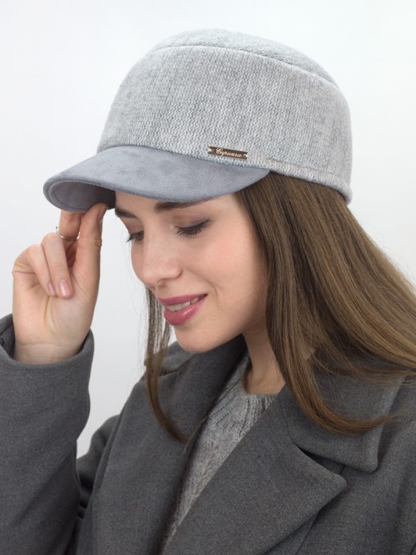 Бейсболка комбинированная "Немка" цвет серый Д-559Т