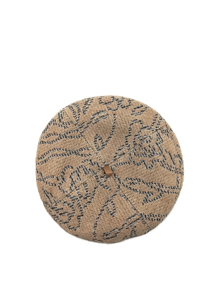 Берет французский цвета темно-бежевый-черный Д-565