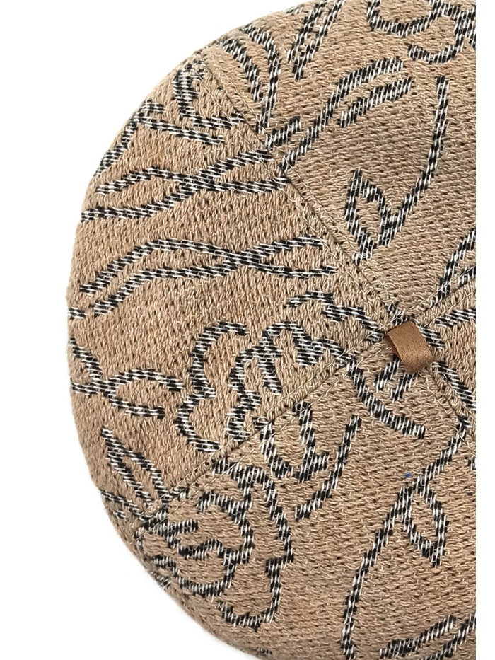 Берет французский цвета темно-бежевый-черный Д-565