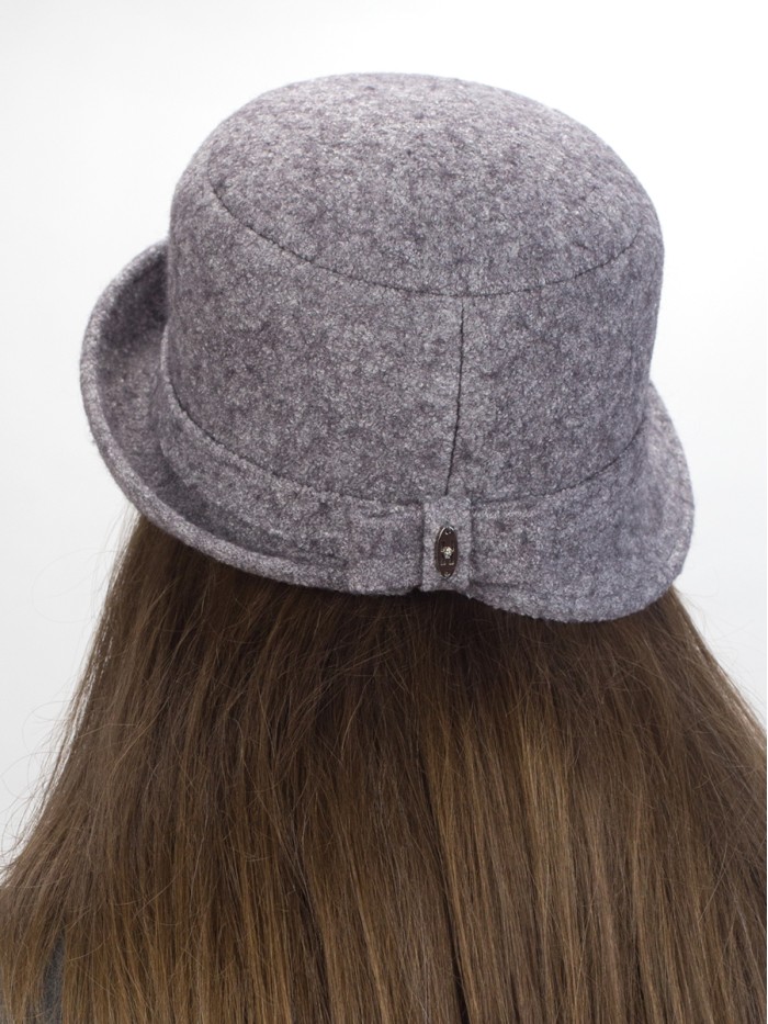 Шляпка с ассиметричный полем цвет темно-серый меланж Д-566/2