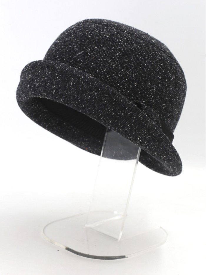 Городская шляпка цвет черный-молочный-серый Д-567