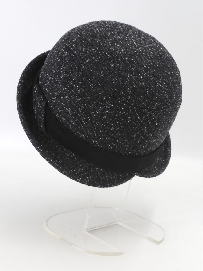 Городская шляпка цвет черный-молочный-серый Д-567