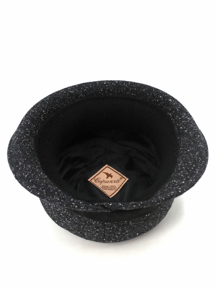 Городская шляпка цвет черный-молочный-серый Д-567