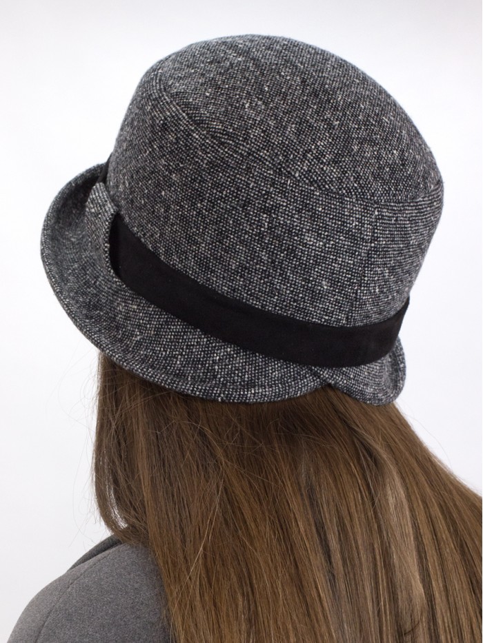 Городская шляпка цвет черный-средне-серый 2 Д-567