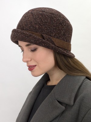 Городская шляпка цвет коричневый-черный Д-567