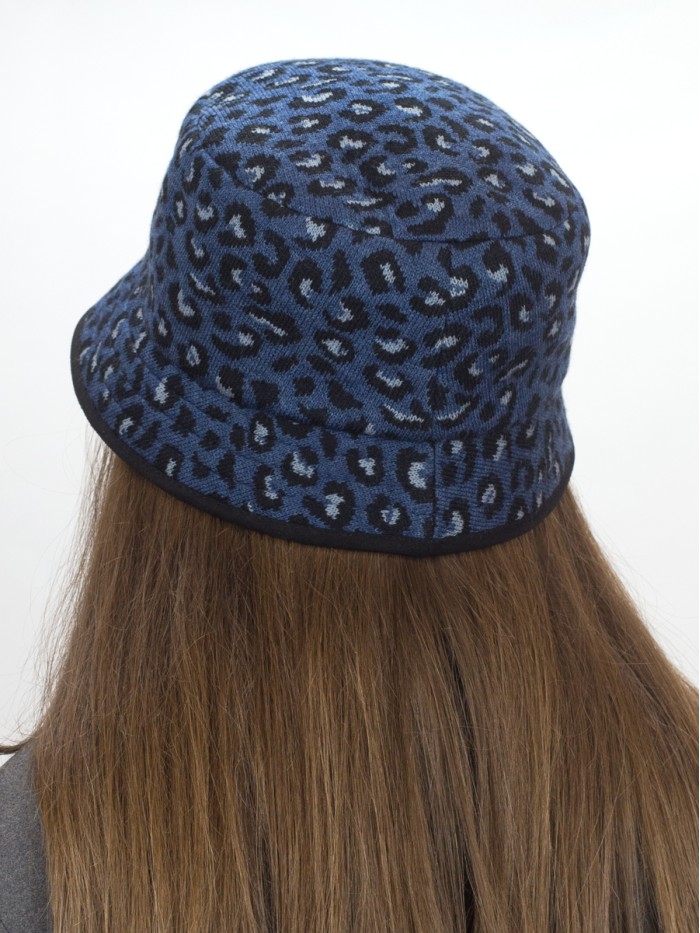 Шляпка цвет джинсовый-черный-светло-серый Д-568