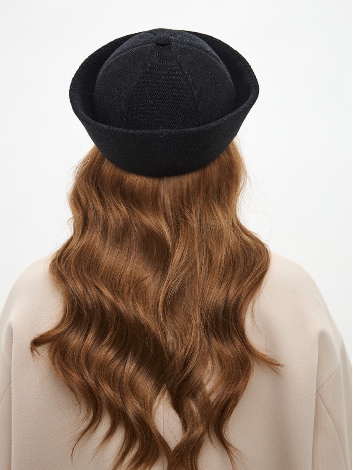 Шляпа с металлизированным эффектом цвет черный Д-569