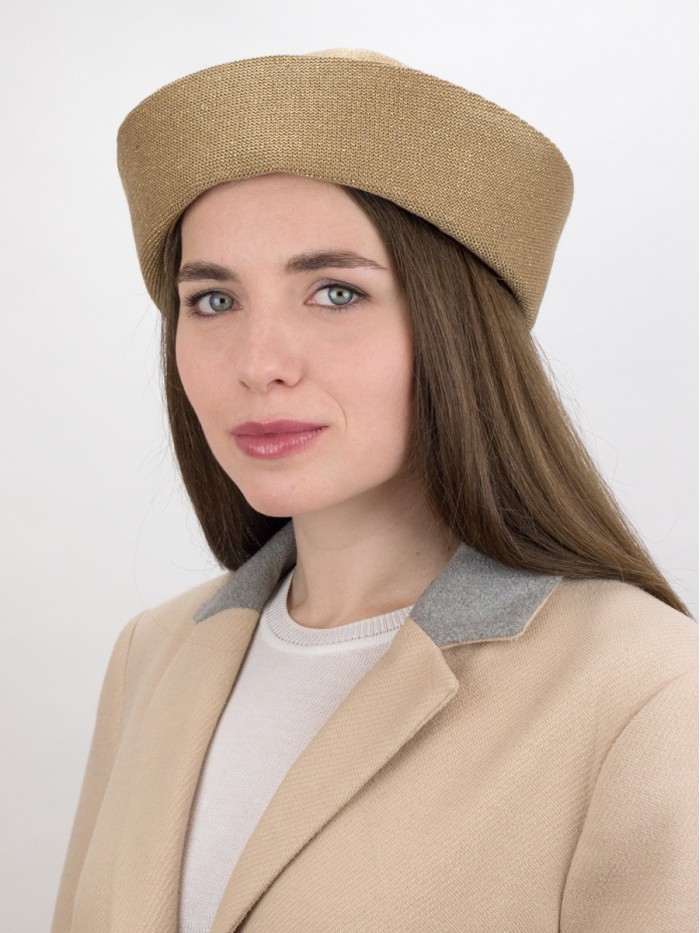 Шляпа с металлизированным эффектом цвет золотой Д-569