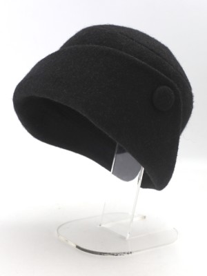 Шляпа с оригинальным полем цвет черный Д-570