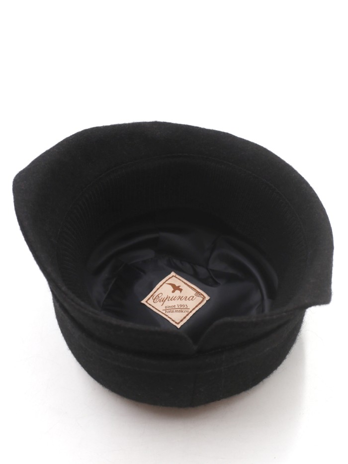 Шляпа с оригинальным полем цвет черный Д-570