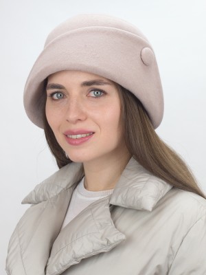 Шляпа с оригинальным полем цвет какао с молоком Д-570