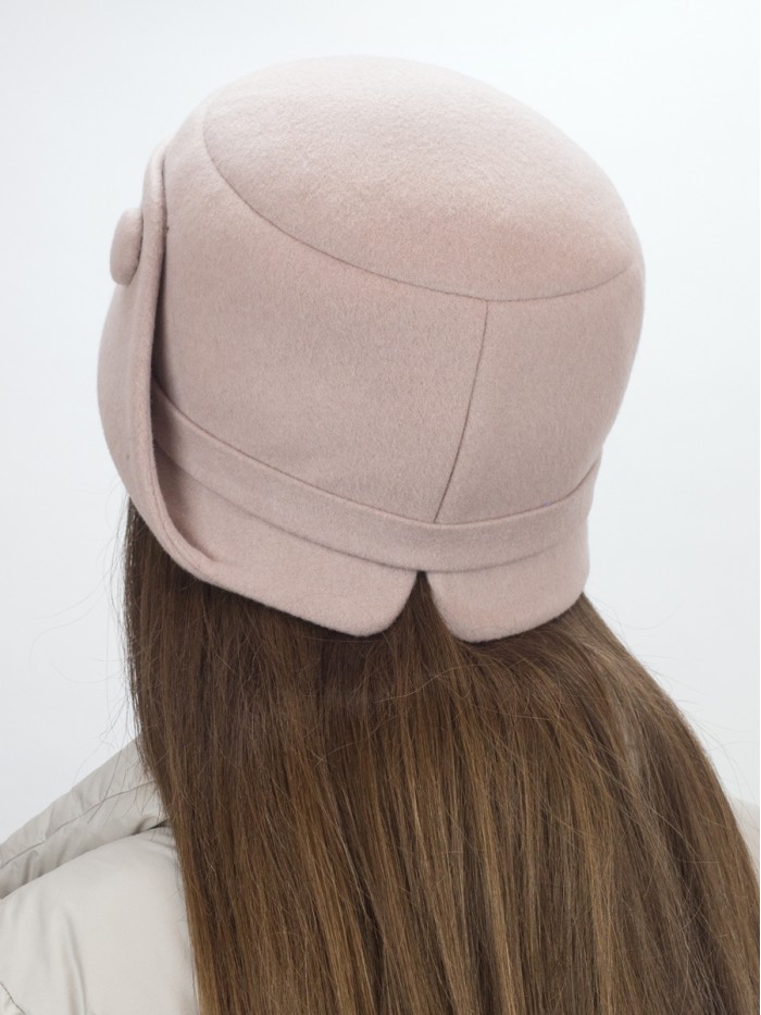 Шляпа с оригинальным полем цвет какао с молоком Д-570