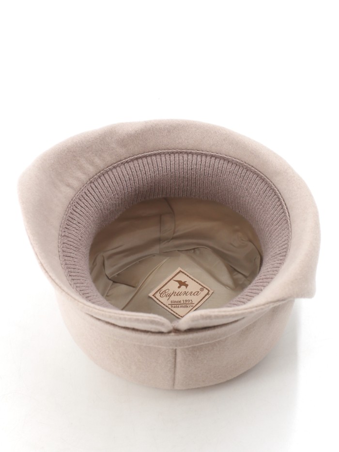 Шляпа с оригинальным полем цвет какао с молоком Д-570
