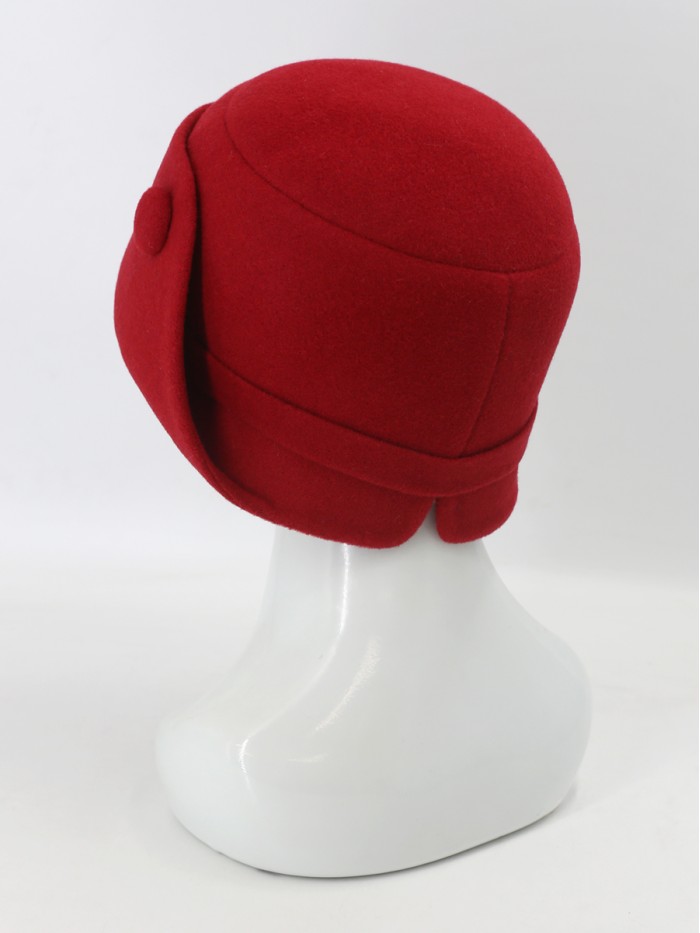 Шляпа с оригинальным полем цвет красный Д-570