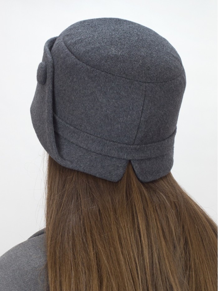 Шляпа с оригинальным полем цвет серый Д-570