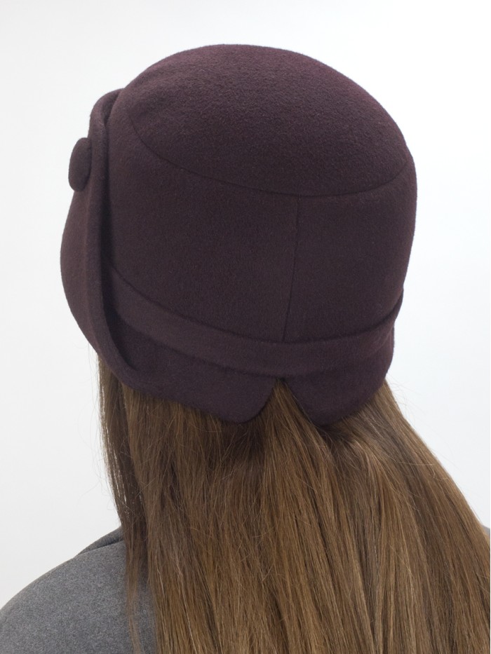 Шляпа с оригинальным полем цвет темно-коричневый Д-570