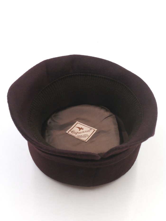 Шляпа с оригинальным полем цвет темно-коричневый Д-570