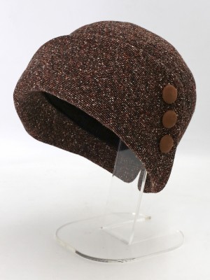 Шляпа с оригинальным полем цвет коричневый-черный Д-570А