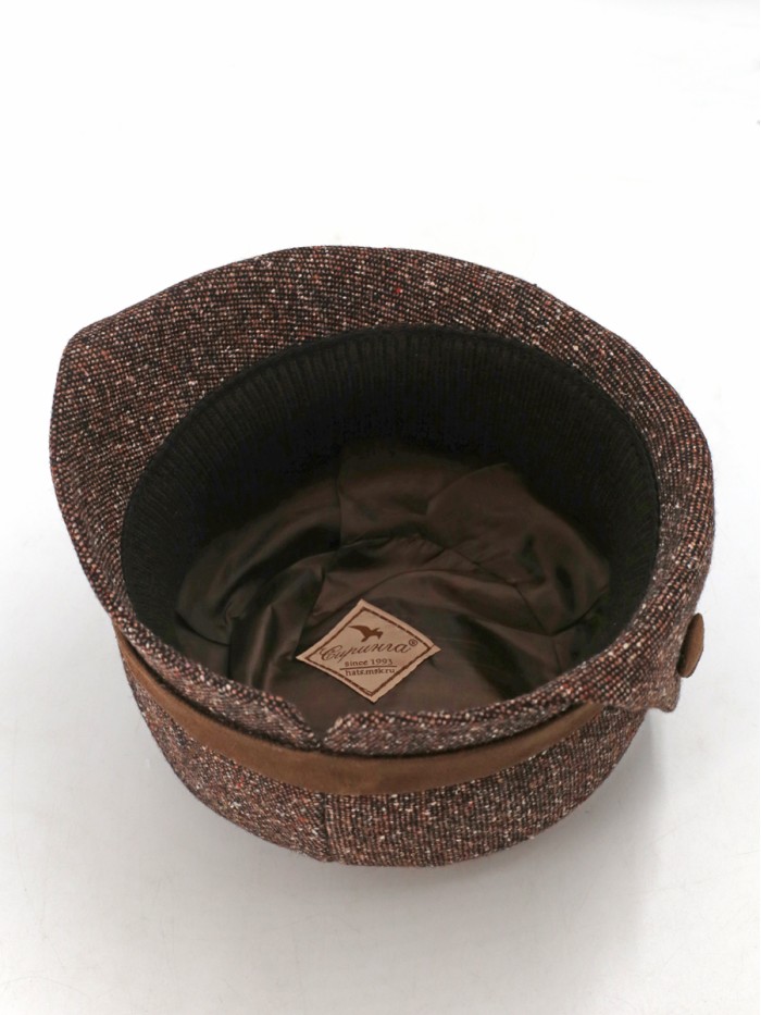 Шляпа с оригинальным полем цвет коричневый-черный Д-570А