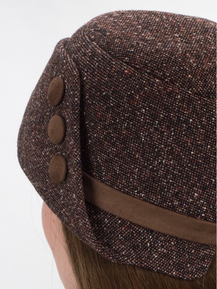 Шляпа с оригинальным полем цвет коричневый-черный Д-570А