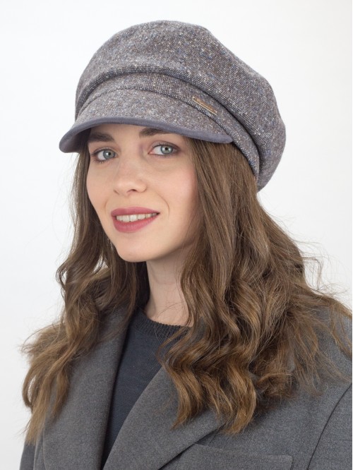 Кепка из твида цвет серый-м...