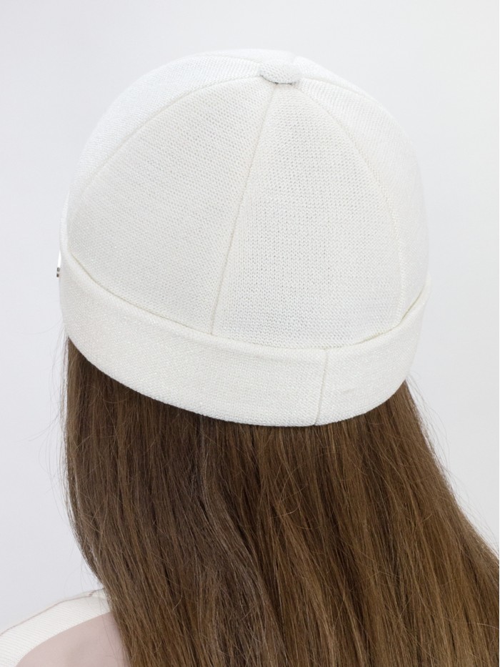 Дизайнерская шапочка "Докер" цвет белый Д-574/1