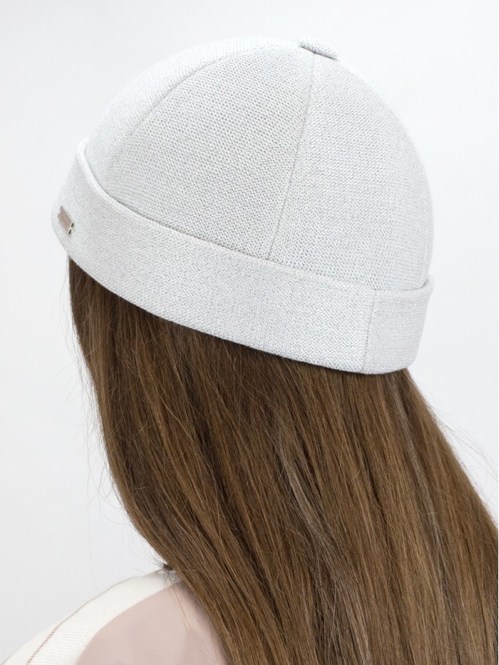 Дизайнерская шапочка "Докер" цвет серебряный Д-574/1