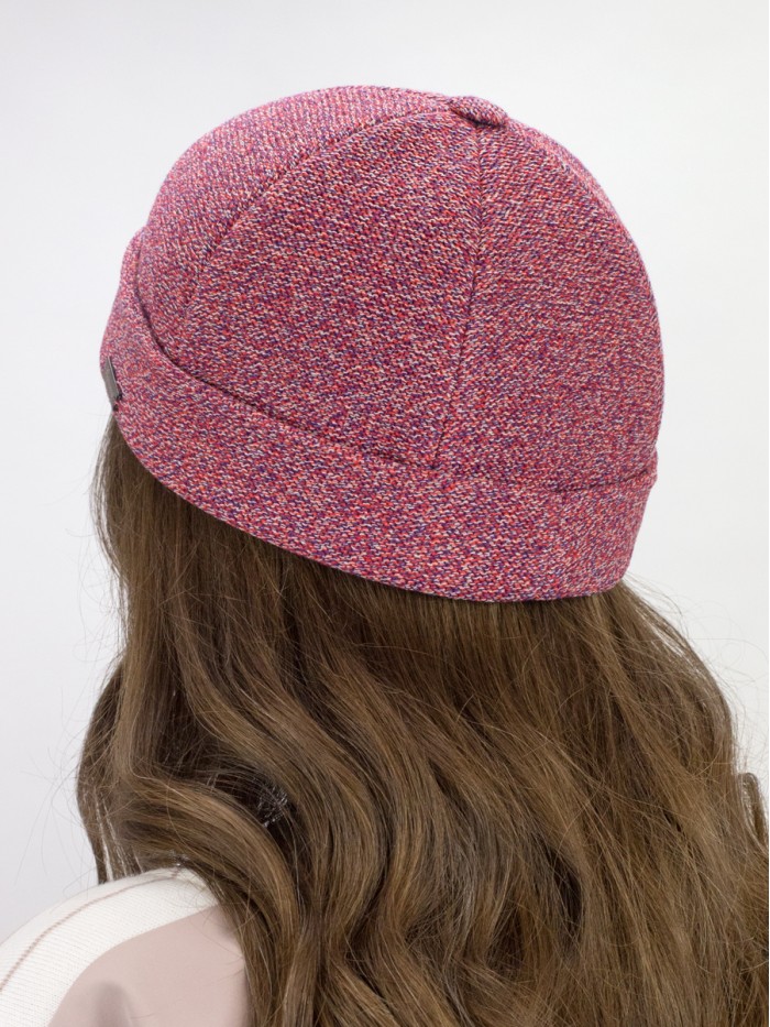 Шапка-докер из эко-хлопка цвет коралловый Д-574/2