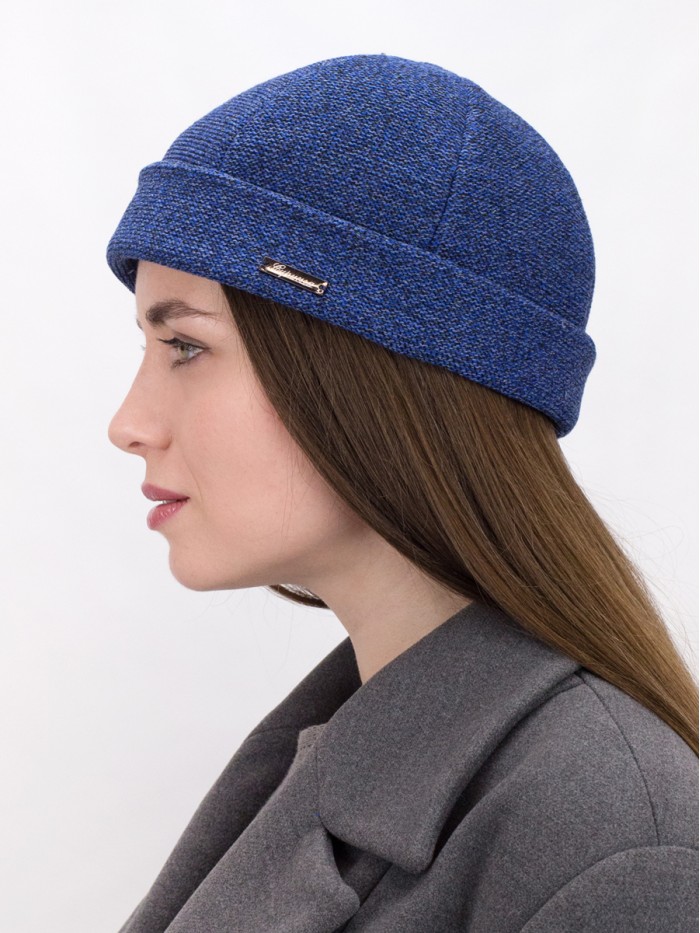 Шапка-докер из эко-хлопка цвет синий Д-574/2