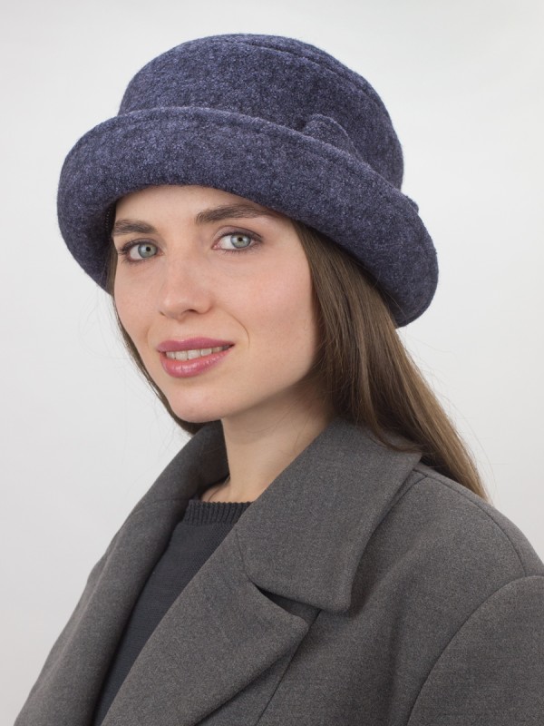 Шляпка со стилизованным бантом цвет фиолетовый меланж