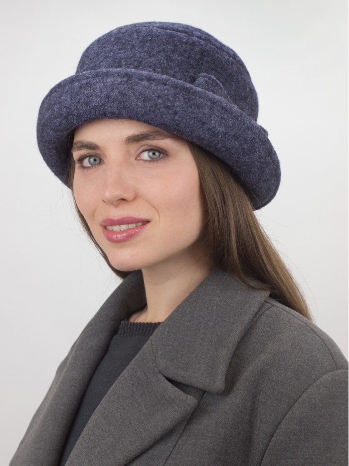 Шляпка со стилизованным бантом цвет фиолетовый меланж