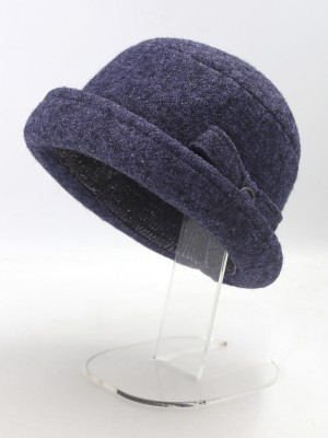 Шляпка со стилизованным бантом цвет фиолетовый меланж Шляпка со стилизованным бантом цвет фиолетовый меланж