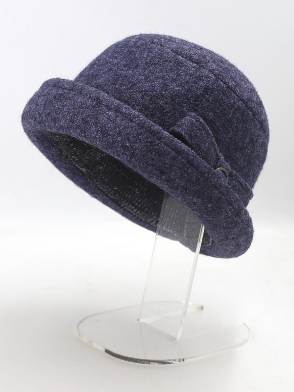 Шляпка со стилизованным бантом цвет фиолетовый меланж Шляпка со стилизованным бантом цвет фиолетовый меланж