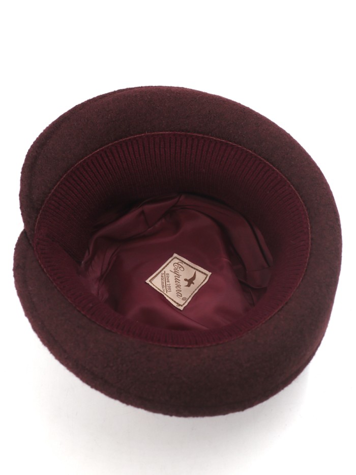 Шляпка со стилизованным бантом цвет коричнево-бордовый Д-618В1